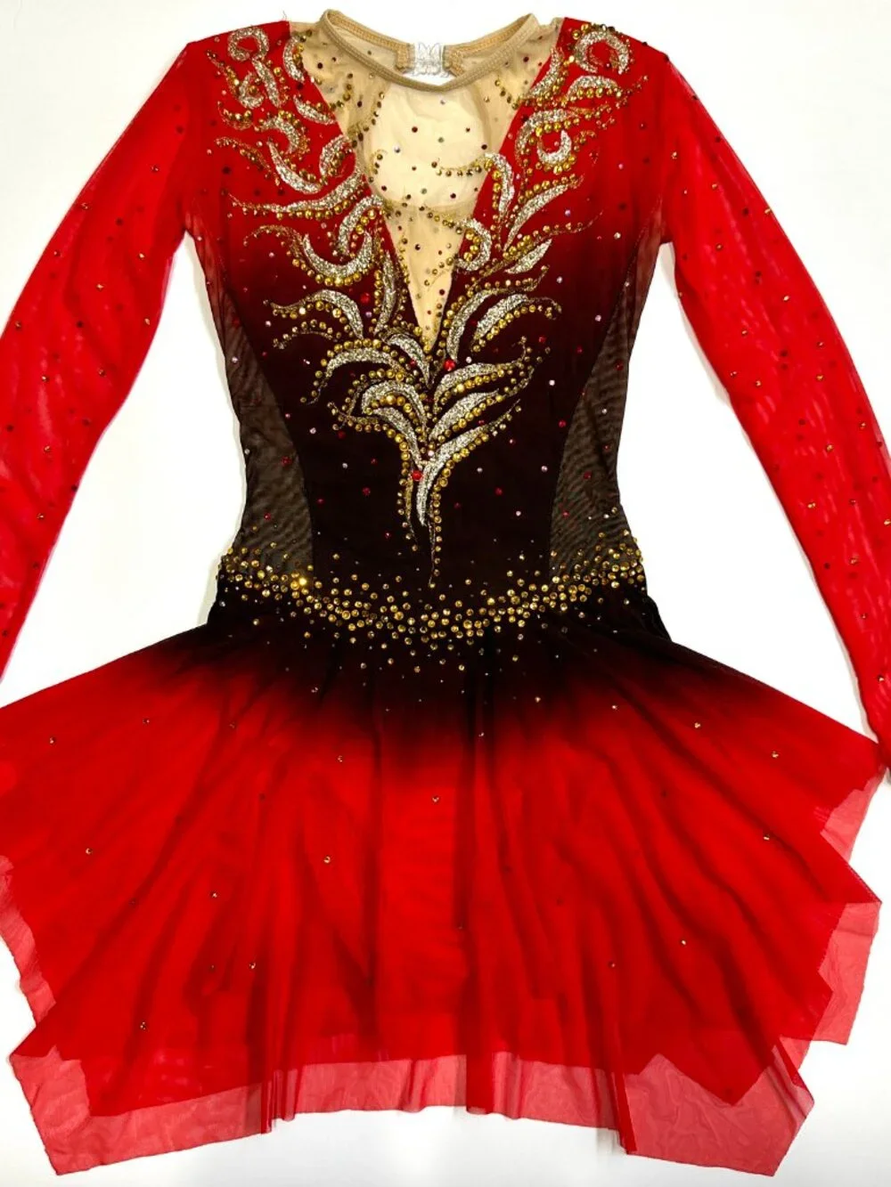 New Red / black / gold / pink Crystal Figure Skating Dress Girl 14 (11~13T)